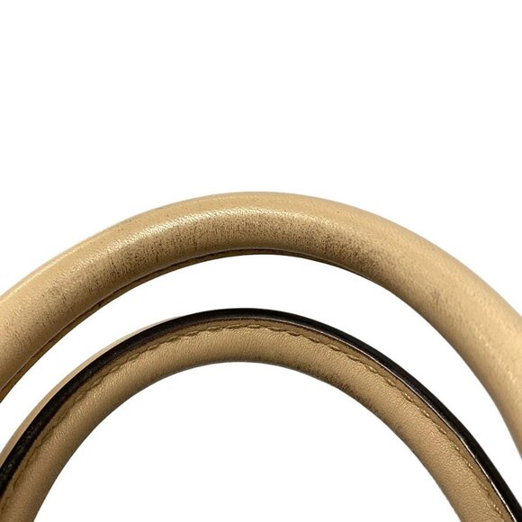 Auth GUCCI GG 247205 Dark Brown Beige Jacquard Leather Handbag - Picture 9 of 16